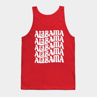 Alabama - Bama Groovy White Wave Tank Top